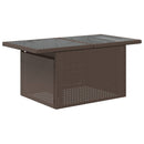 vidaXL barna polyrattan üveglapos kerti asztal 100 x 55 x 73 cm