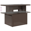 vidaXL barna polyrattan üveglapos kerti asztal 100 x 55 x 73 cm