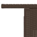vidaXL barna polyrattan üveglapos kerti asztal 100 x 55 x 73 cm