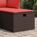 vidaXL barna polyrattan kerti ülőke párnával 55 x 55 x 37 cm