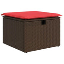 vidaXL barna polyrattan kerti ülőke párnával 55 x 55 x 37 cm