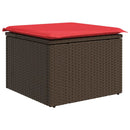 vidaXL barna polyrattan kerti ülőke párnával 55 x 55 x 37 cm