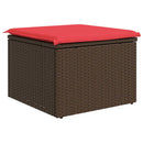 vidaXL barna polyrattan kerti ülőke párnával 55 x 55 x 37 cm