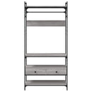 vidaXL szürke sonoma szerelt fa ruhásszekrény fiókokkal 89x39x184,5 cm