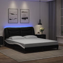 vidaXL fekete és fehér ágykeret LED-ekkel matrac nélkül Hvar 160 x 200 cm