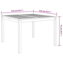 vidaXL tömör akácfa kerti étkezőasztal 110 x 110 x 75 cm