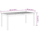 vidaXL tömör akácfa kerti étkezőasztal 180 x 90 x 75 cm
