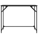 vidaXL fekete szerelt fa és porszórt acél íróasztal 100x45x76 cm