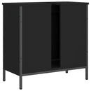 vidaXL fekete szerelt fa fürdőszobai mosdószekrény 60 x 30 x 60 cm