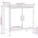 vidaXL fekete szerelt fa fürdőszobai mosdószekrény 60 x 30 x 60 cm