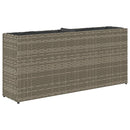vidaXL szürke polyrattan kerti ültetőláda 2 cseréppel 90x20x40 cm