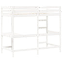 vidaXL fehér tömör fenyőfa galériaágy íróasztallal 90 x 200 cm