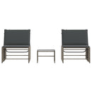 vidaXL 2 db szürke polyrattan napozóágy asztallal