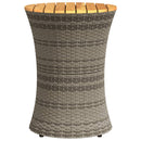 vidaXL szürke polyrattan kerti dob alakú kisasztal