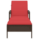 vidaXL barna napozóágy párnával 63x200x81 cm polyrattan (csak az USA-ban)