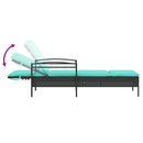 vidaXL fekete napozóágy párnával 63x200x81 cm polyrattan (csak az USA-ban)