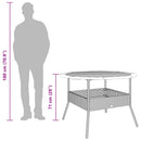 vidaXL fekete polyrattan kerti asztal akácfa lappal Ø110 x 71 cm