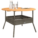 vidaXL szürke polyrattan kerti asztal akácfa lappal Ø110 x 71 cm