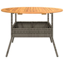 vidaXL szürke polyrattan kerti asztal akácfa lappal Ø110 x 71 cm