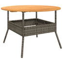 vidaXL szürke polyrattan kerti asztal akácfa lappal Ø110 x 71 cm