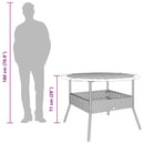 vidaXL szürke polyrattan kerti asztal akácfa lappal Ø110 x 71 cm