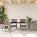 vidaXL világosszürke polyrattan üveglapos kerti asztal 150x90x75 cm