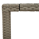 vidaXL világosszürke polyrattan üveglapos kerti asztal 150x90x75 cm