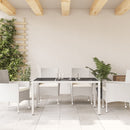 vidaXL fehér polyrattan üveglapos kerti asztal 150 x 90 x 75 cm