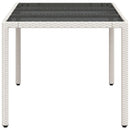 vidaXL fehér polyrattan üveglapos kerti asztal 150 x 90 x 75 cm