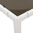 vidaXL fehér polyrattan üveglapos kerti asztal 150 x 90 x 75 cm