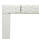 vidaXL fehér polyrattan üveglapos kerti asztal 150 x 90 x 75 cm