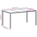 vidaXL fehér polyrattan üveglapos kerti asztal 150 x 90 x 75 cm