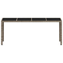 vidaXL világosszürke polyrattan üveglapos kerti asztal 190x90x75 cm