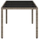 vidaXL világosszürke polyrattan üveglapos kerti asztal 190x90x75 cm