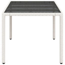 vidaXL fehér polyrattan üveglapos kerti asztal 190 x 90 x 75 cm