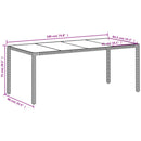 vidaXL fehér polyrattan üveglapos kerti asztal 190 x 90 x 75 cm