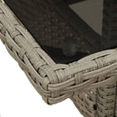 vidaXL világosszürke polyrattan üveglapos kerti asztal 80 x 80 x 75 cm