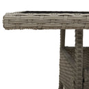 vidaXL világosszürke polyrattan üveglapos kerti asztal 80 x 80 x 75 cm