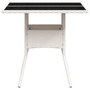 vidaXL fehér polyrattan üveglapos kerti asztal 80 x 80 x 75 cm