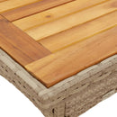 vidaXL bézs polyrattan és akácfa kerti asztal 80 x 80 x 75 cm