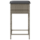 vidaXL 2 db szürke polyrattan kerti bárszék párnával