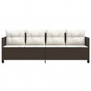 vidaXL barna polyrattan napozóágy párnával