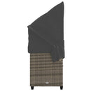 vidaXL szürke polyrattan napozóágy tetővel és párnával