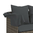 vidaXL szürke polyrattan napozóágy párnával