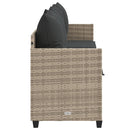 vidaXL világosszürke polyrattan napozóágy párnával