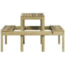 vidaXL impregnált fenyőfa piknik asztal 110 x 134 x 75 cm