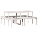 vidaXL fehér tömör fenyőfa piknik asztal 160 x 134 x 75 cm