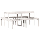 vidaXL fehér tömör fenyőfa piknik asztal 160 x 134 x 75 cm