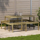 vidaXL impregnált fenyőfa piknik asztal 160 x 134 x 75 cm