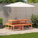 vidaXL viaszbarna tömör fenyőfa piknik asztal 160 x 134 x 75 cm